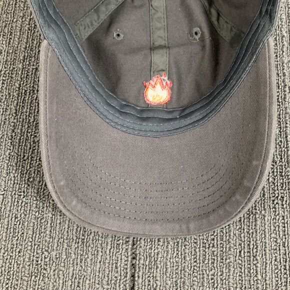 Fire Emoji Baseball Hat Unisex One Size Gray Strapback Cap North & Acrux - Picture 10 of 12